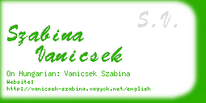 szabina vanicsek business card